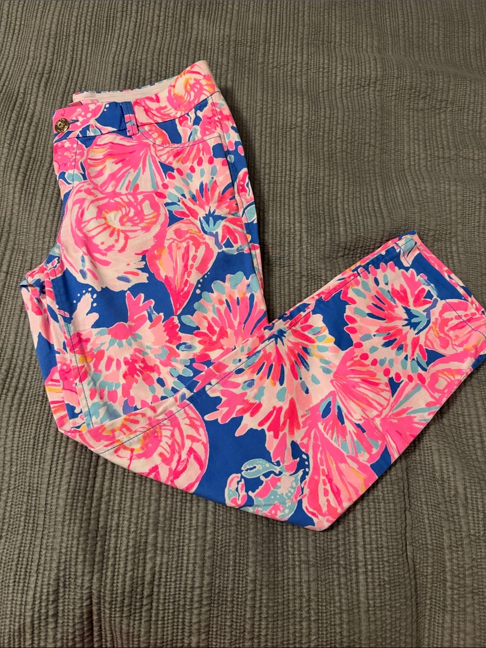 Lilly Pulitzer Pink & Blue Floral Stretch Jeans